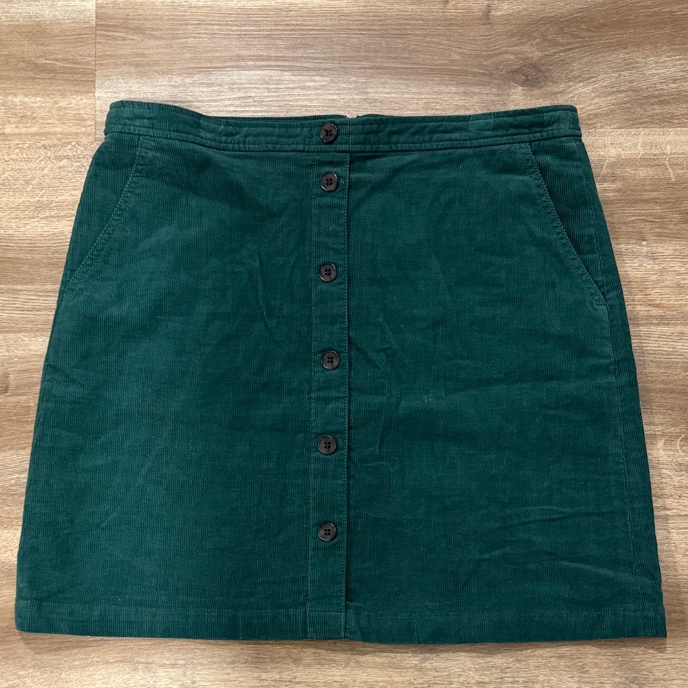 New with Tags J. Crew Factory Forest Green Skirt with Buttons